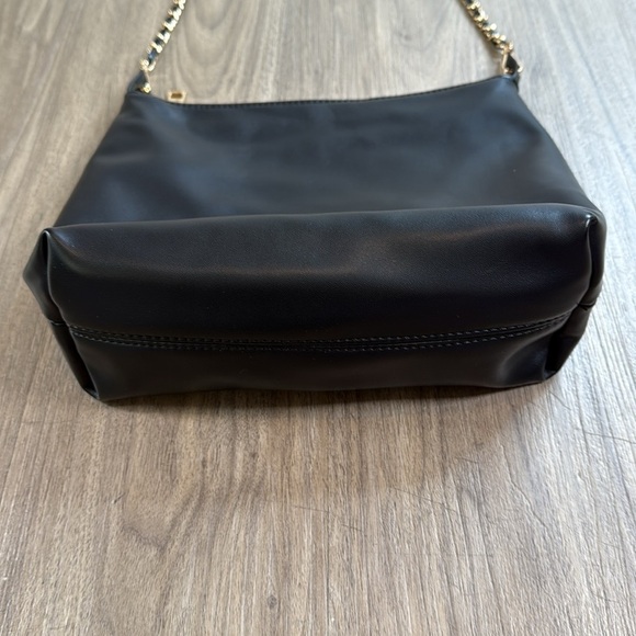 Miztique Black and Gold Crossbody Bag with Flap-Over Design Chanel Like Strap - Picture 2 of 9